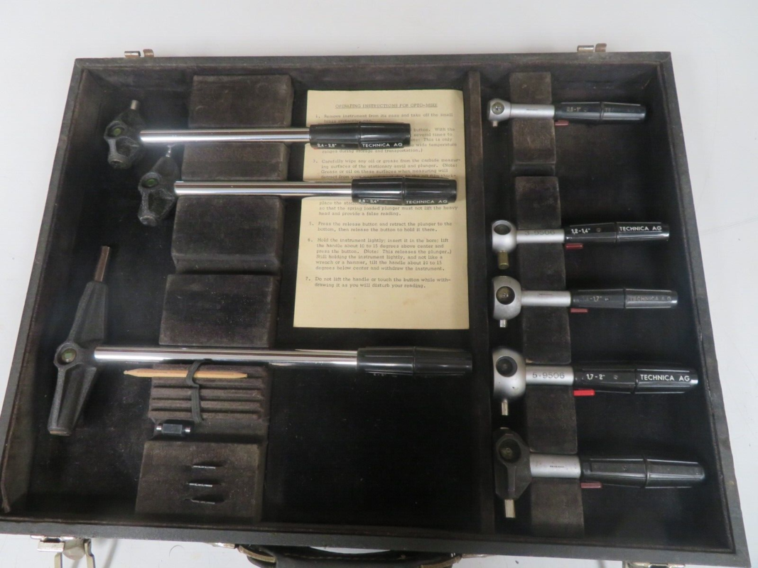 SWISS TECHNICA AG OPTOMIKE OPTICAL BORE GAGE SET .0001" English