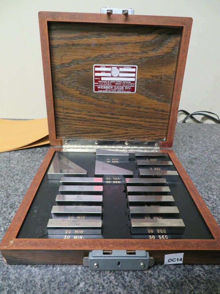 Starrett Webber model AG16SI Master Steel Angle Gage Block Set 16 Pcs