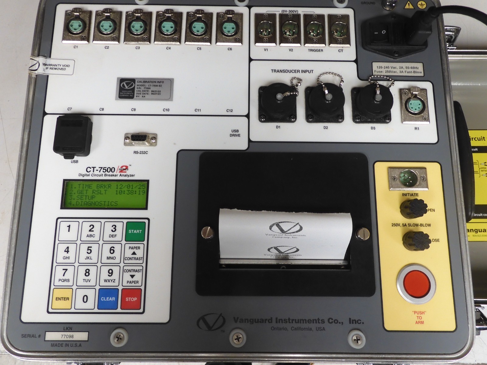 Vanguard Instruments CT-7500 - Digital Circuit Breaker Analyzer - QF64 - Image 3