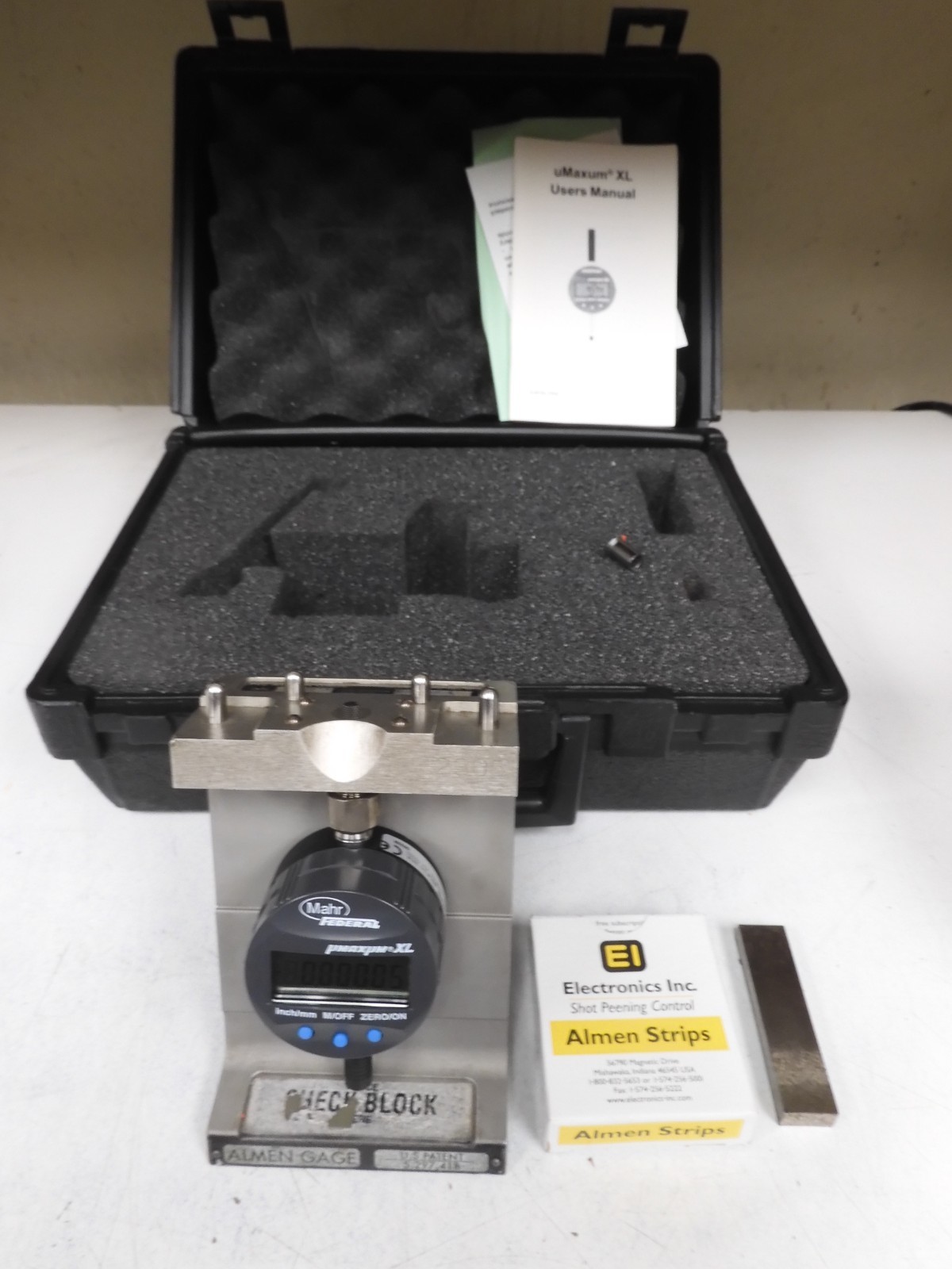 Almen Gage - model TSP-3 Rev. B - w/ Mahr Digital Indicator and case - QF53
