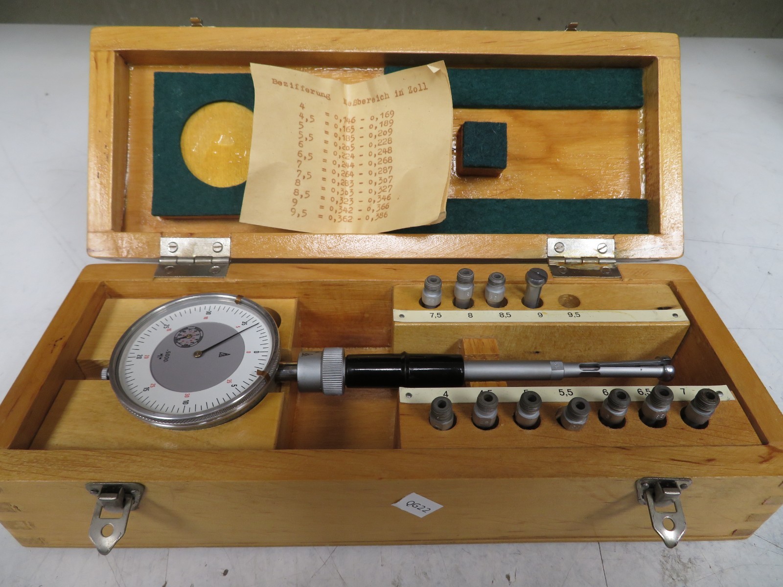 Diatest Feinmess Suhl Mahr Bore Gage Set (4 - 9.5mm)  0.146" - .386" .0005" QG22