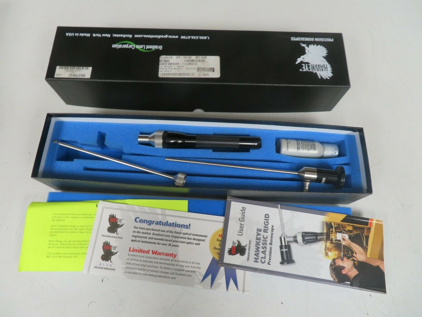 Gradient Lens Hawkeye Borescope 7" Set Illuminated OU64 Bullseye Calibration