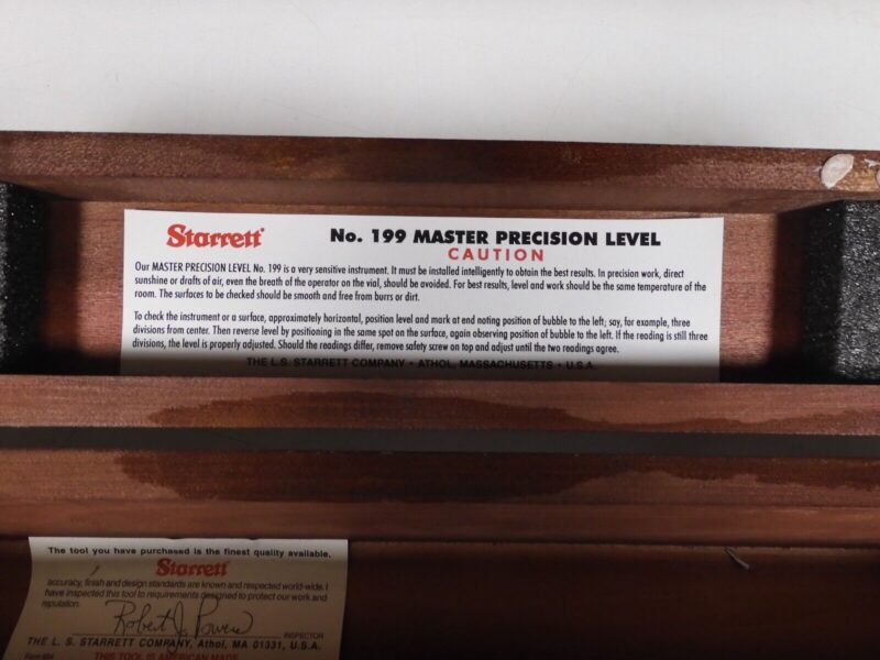 Starrett No. 199 - 15" Master Precision Machine Set Up Level w/ box - PW19 - Image 5