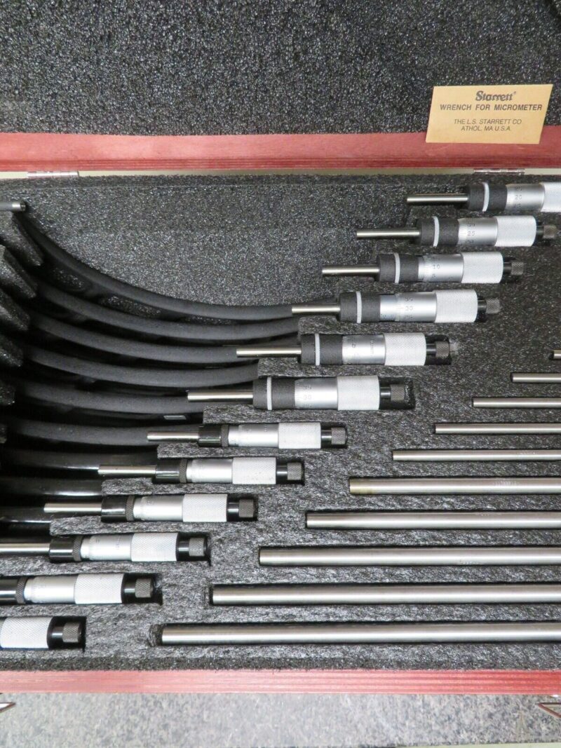Starrett S436MEXRLZ 0-300mm .001mm Outside Micrometer Set, Carbide, PO3 - Image 4