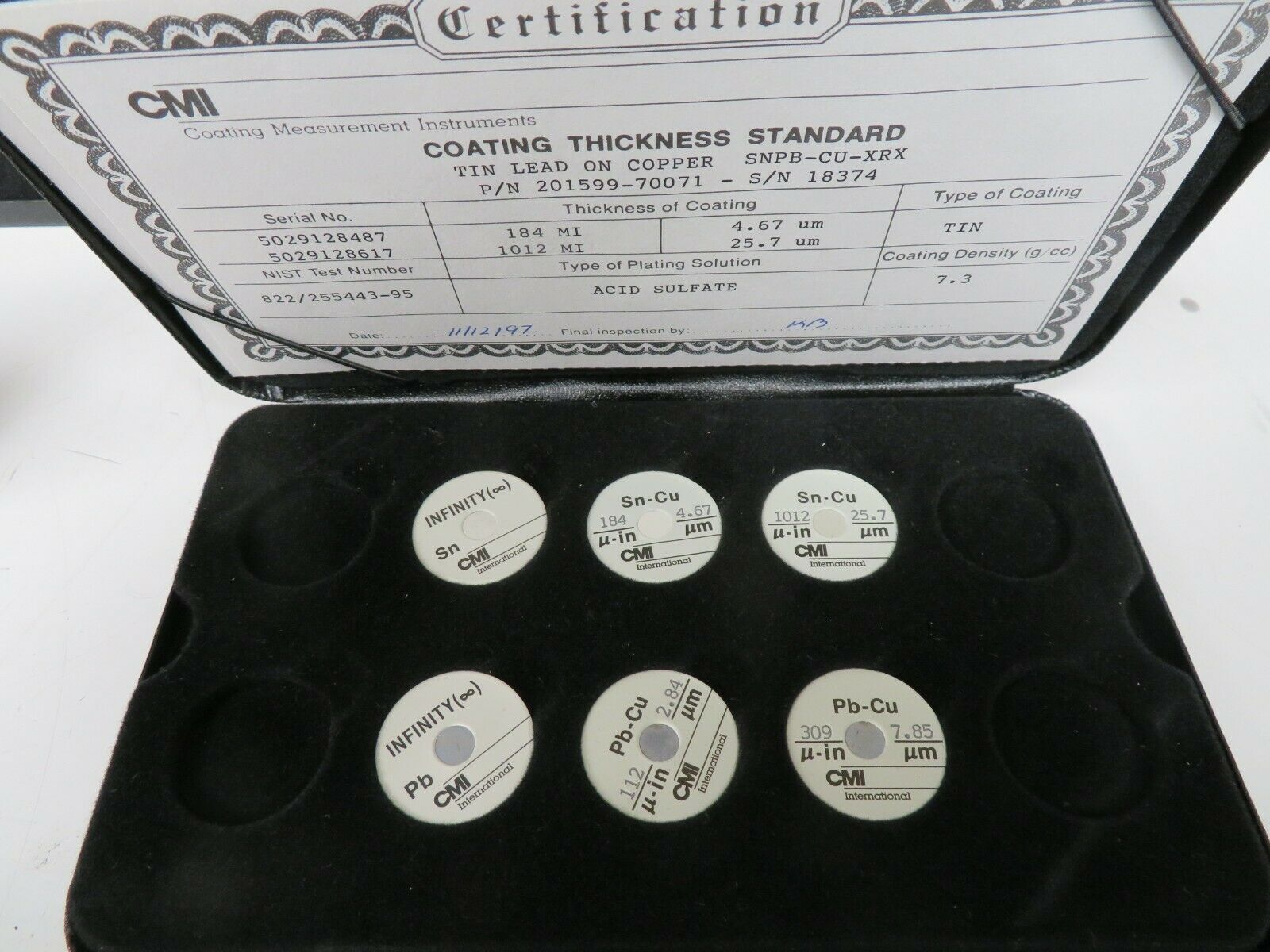 CMI/ Coating Measurement Standards Thickness Standards 36 units