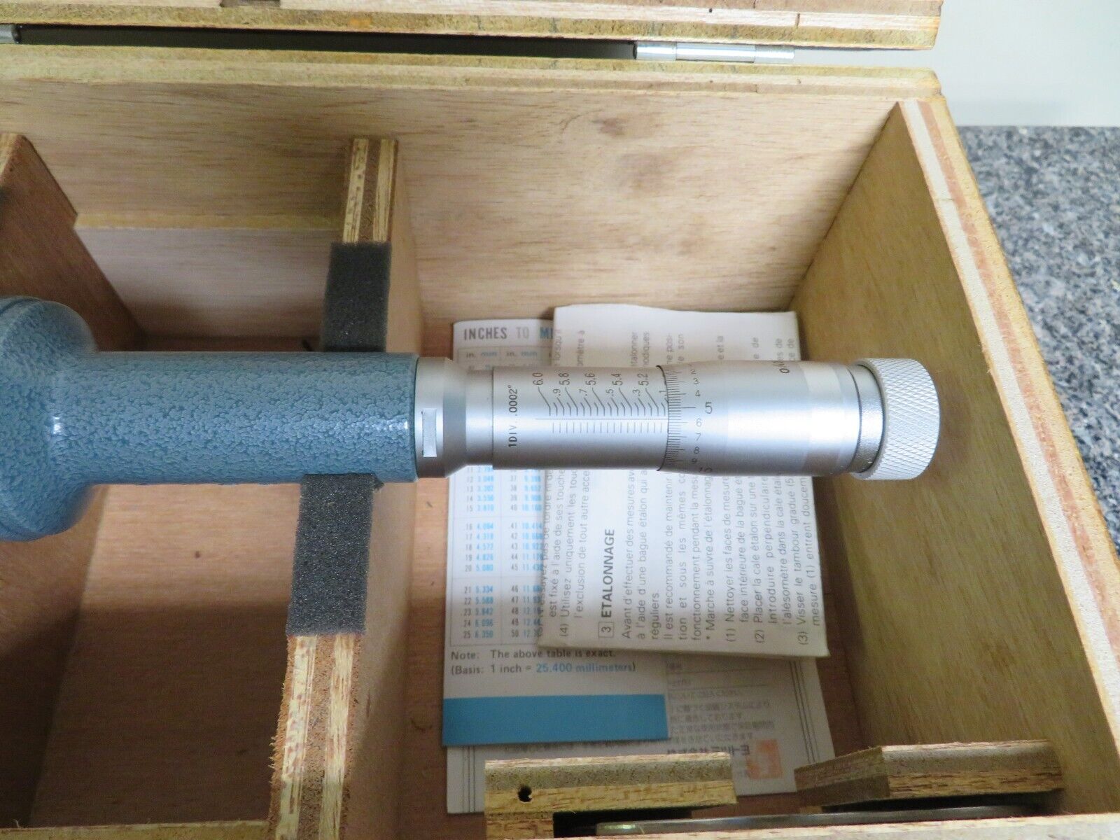 MITUTOYO 368 Holtest 3 point Bore Inside Micrometer 5-6″ Range 0.0002″ PV16 - Image 4