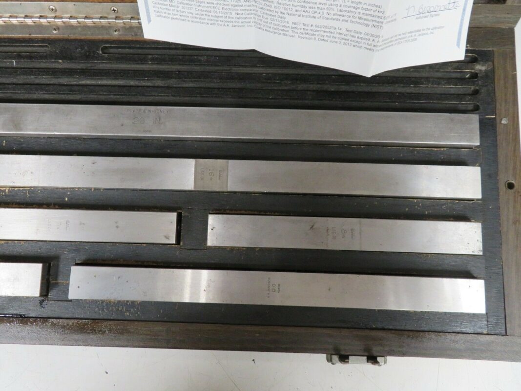 Starrett/Mixed Large/Long Gage Block Set 5"20" (Calibrated 2015 w