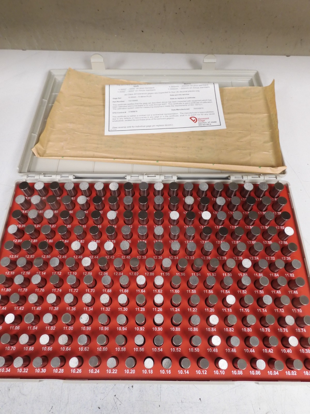 Vermont Gage Pin Gage Set - complete - 10-13.98mm - QJ32