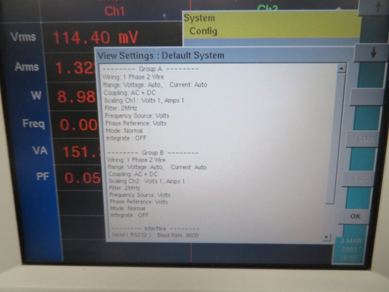 Voltech PM6000 Universal Power Analyzer 2 channel PU66 - Image 7
